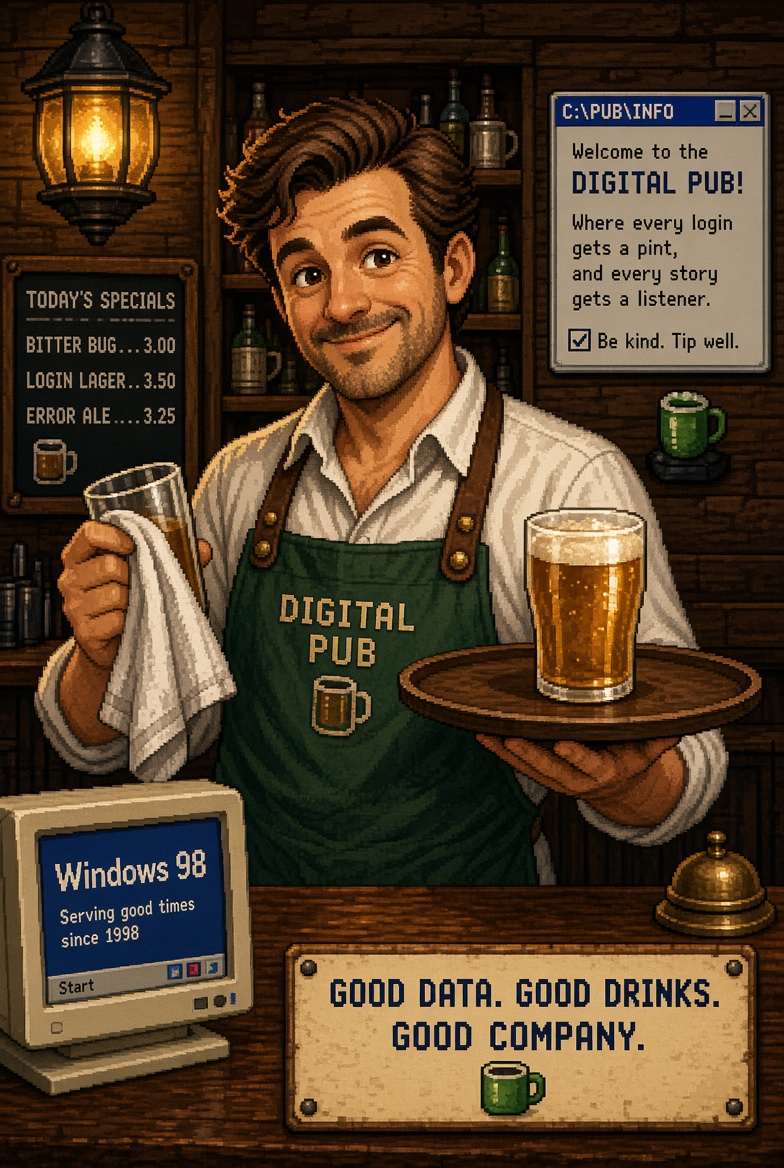 De Bartender van PUB070 — voor de gezelligheid.