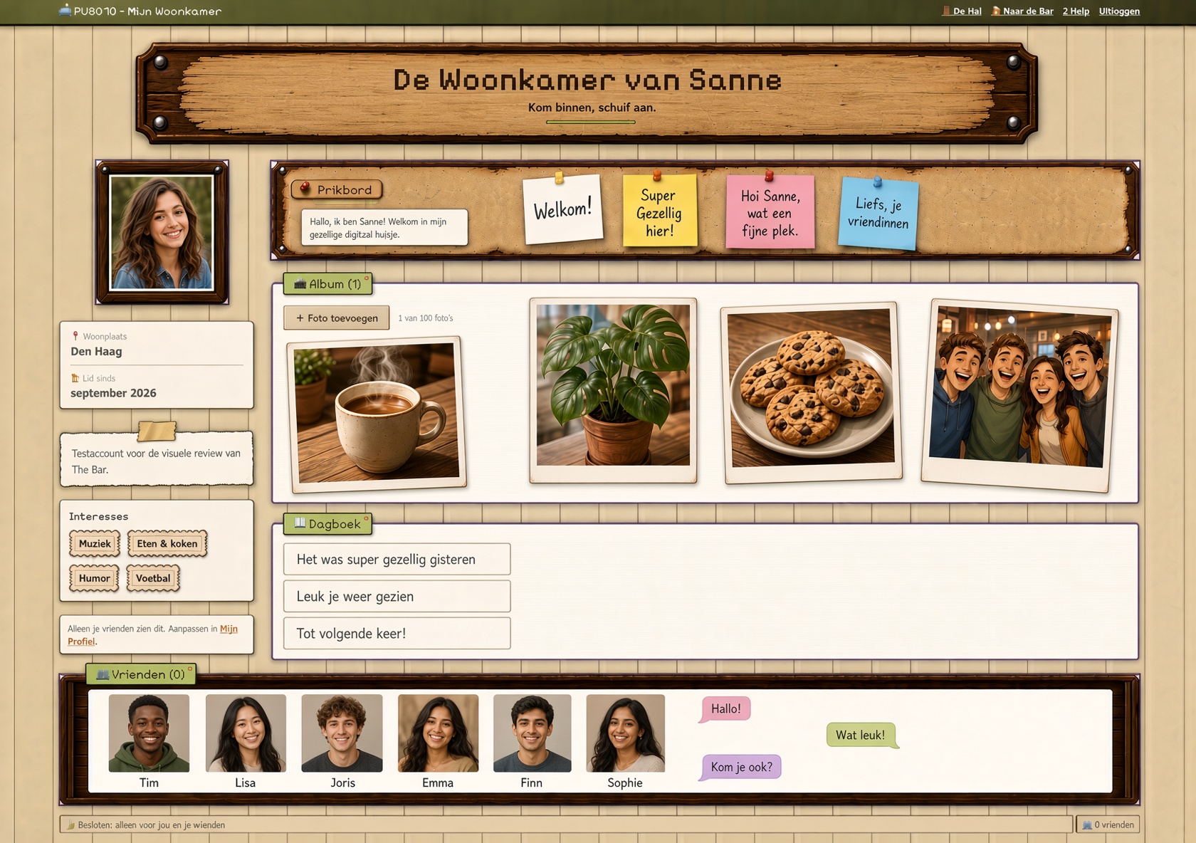 Woonkamer van Sanne in PUB070